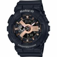Casio Baby-G Rose Gold Black Metallic Analogue/Digital Watch BA110RG-1A BA-110RG-1ADR BA-110RG-1ADR by 45 
