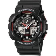 Casio G-Shock Analogue/Digital Extra Large Series Black/Red Mens Watch GA100-1A4 GA-100-1A4DR  