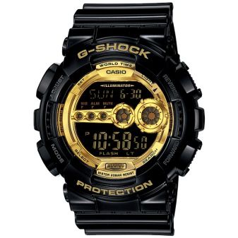Casio G-Shock Black/Gold Series Extra Large Display Mens Watch GD100GB-1
