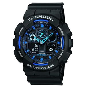 Casio G-Shock Analogue/Digital Extra Large Series Black/Blue Mens Watch GA100-1A2 GA-100-1A2DR by 45 